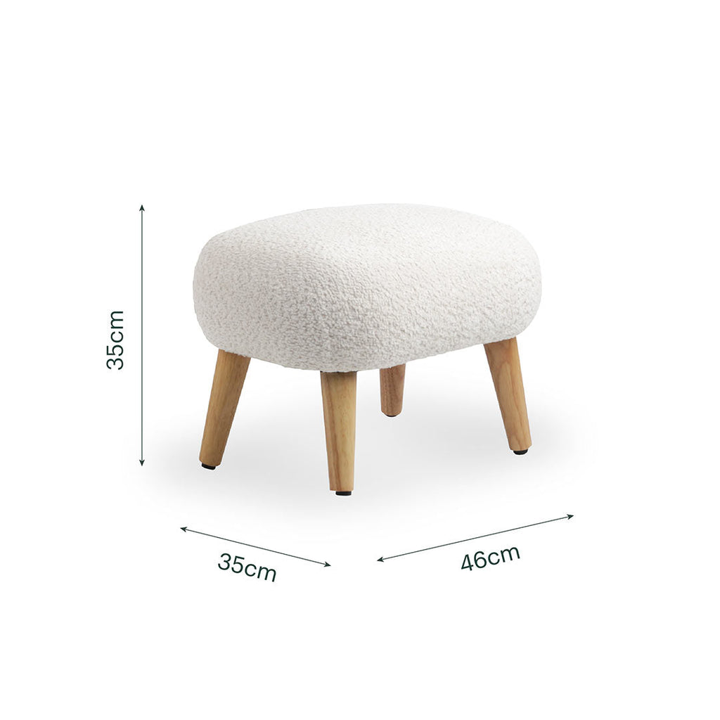 CuddleCo Etta Foot Stool - Boucle Off White