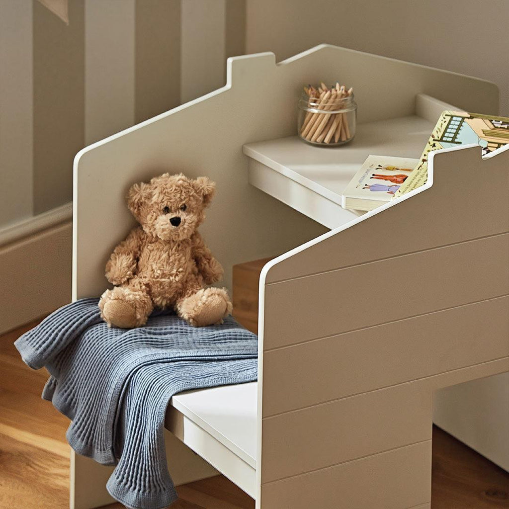 CuddleCo Storage Desk with Bench - Pebble