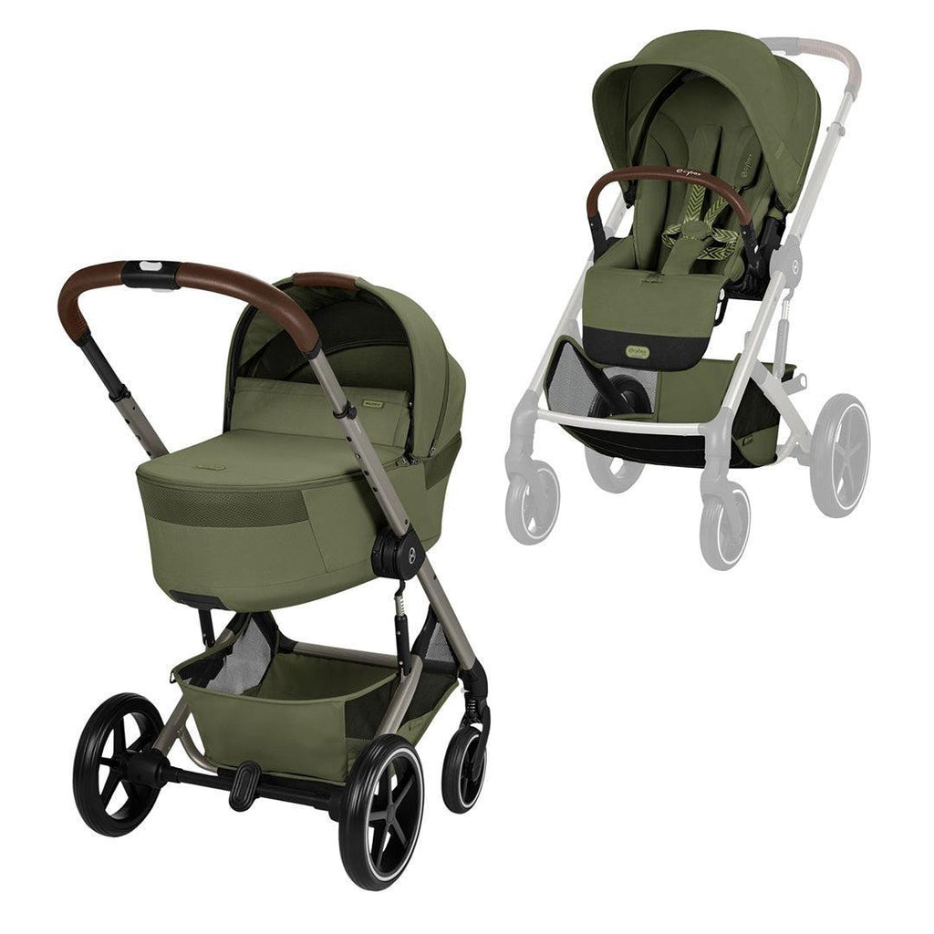 CYBEX Balios S Lux Pushchair + Fold Carry Cot - Moss Green