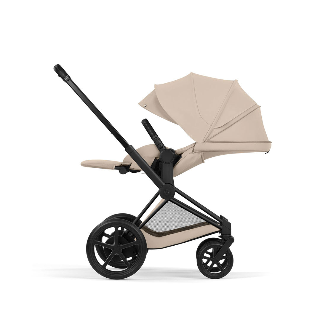 CYBEX e-PRIAM Pushchair & Fold Cot - Comfort - Cozy Beige/Black