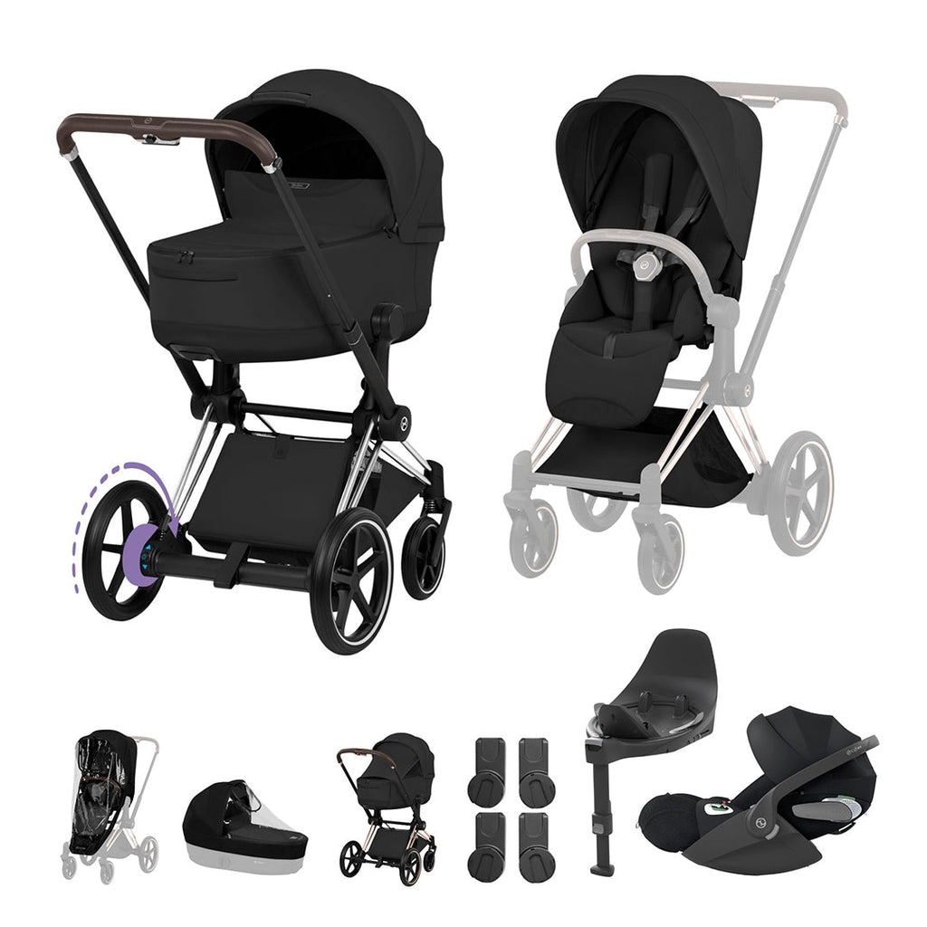 CYBEX e-PRIAM Fold Cot Travel System Bundle - Style