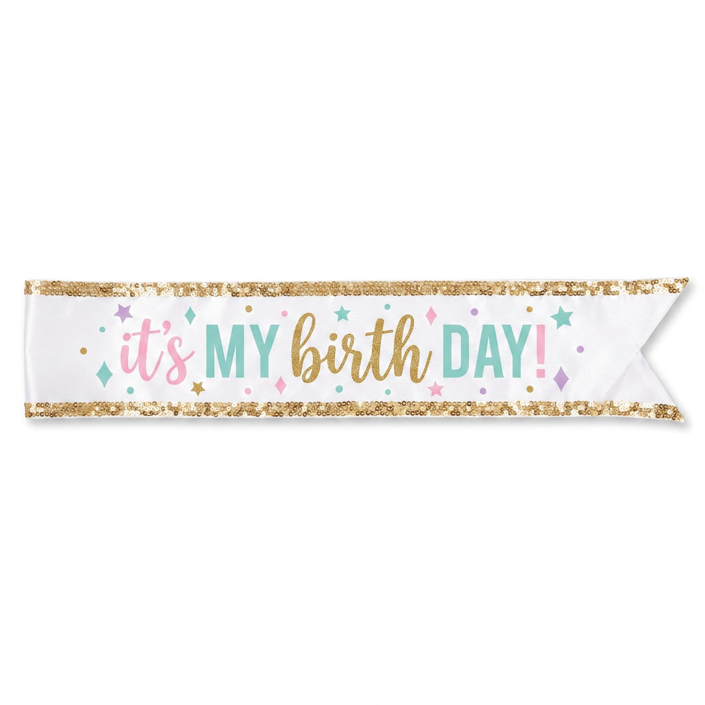 "Happy Cake Day" Birthday Sequin Sash