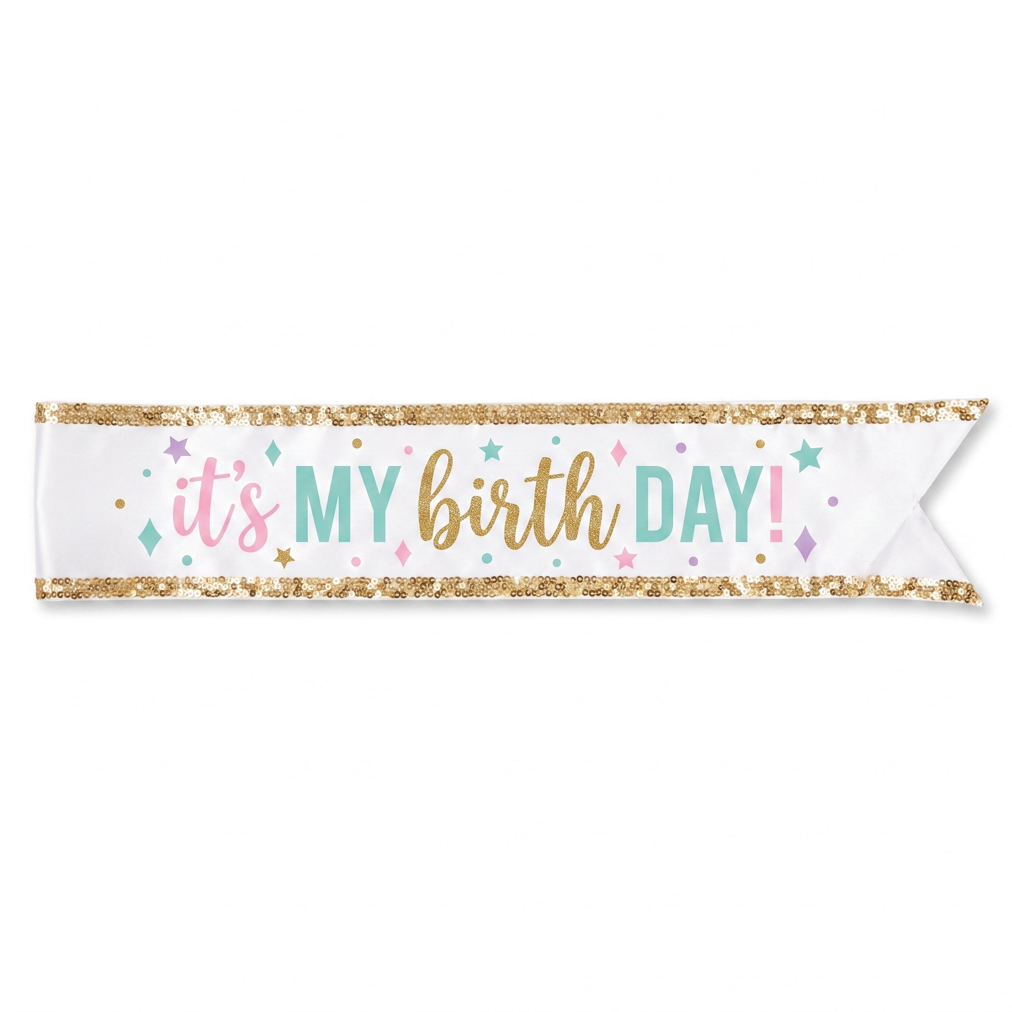 "Happy Cake Day" Birthday Sequin Sash