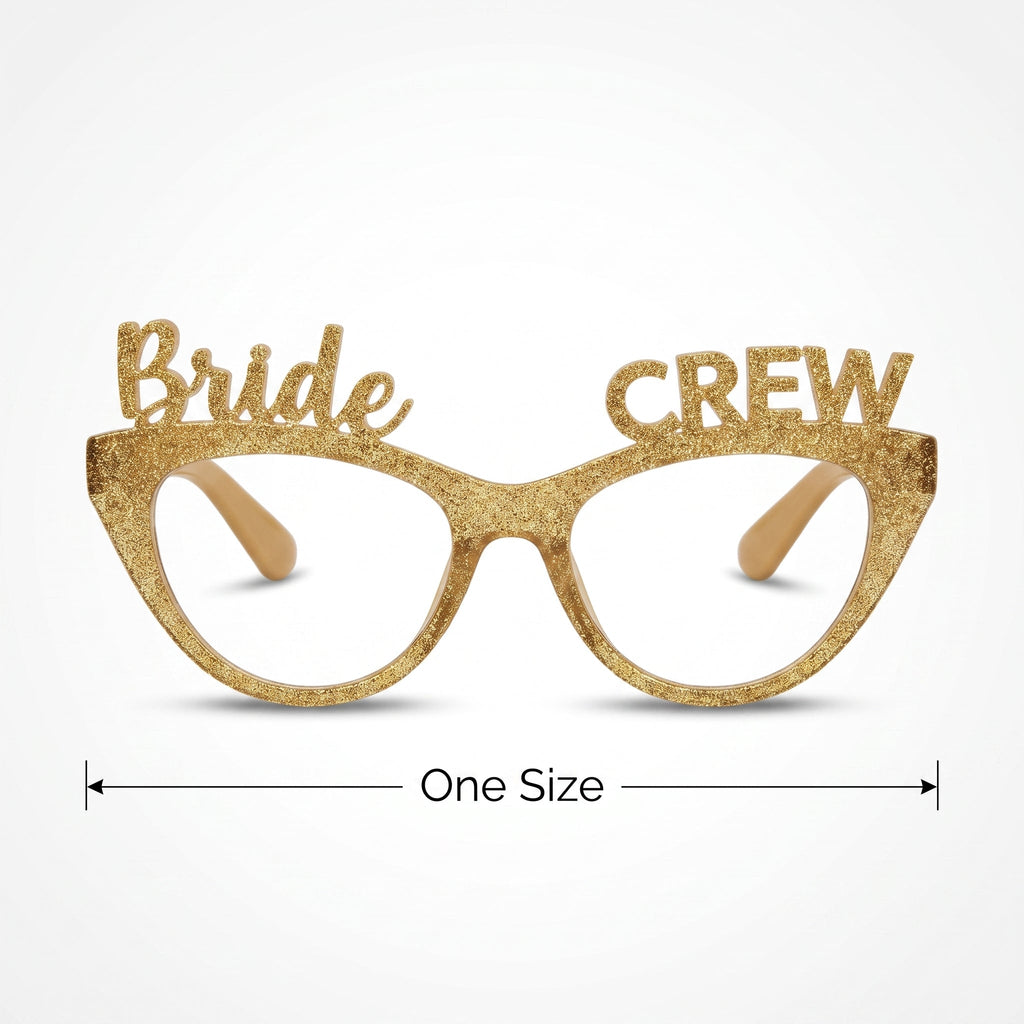 "Bride Crew" Glitter Cat Eye Glasses - Bachelorette Party Accessory (6ct)