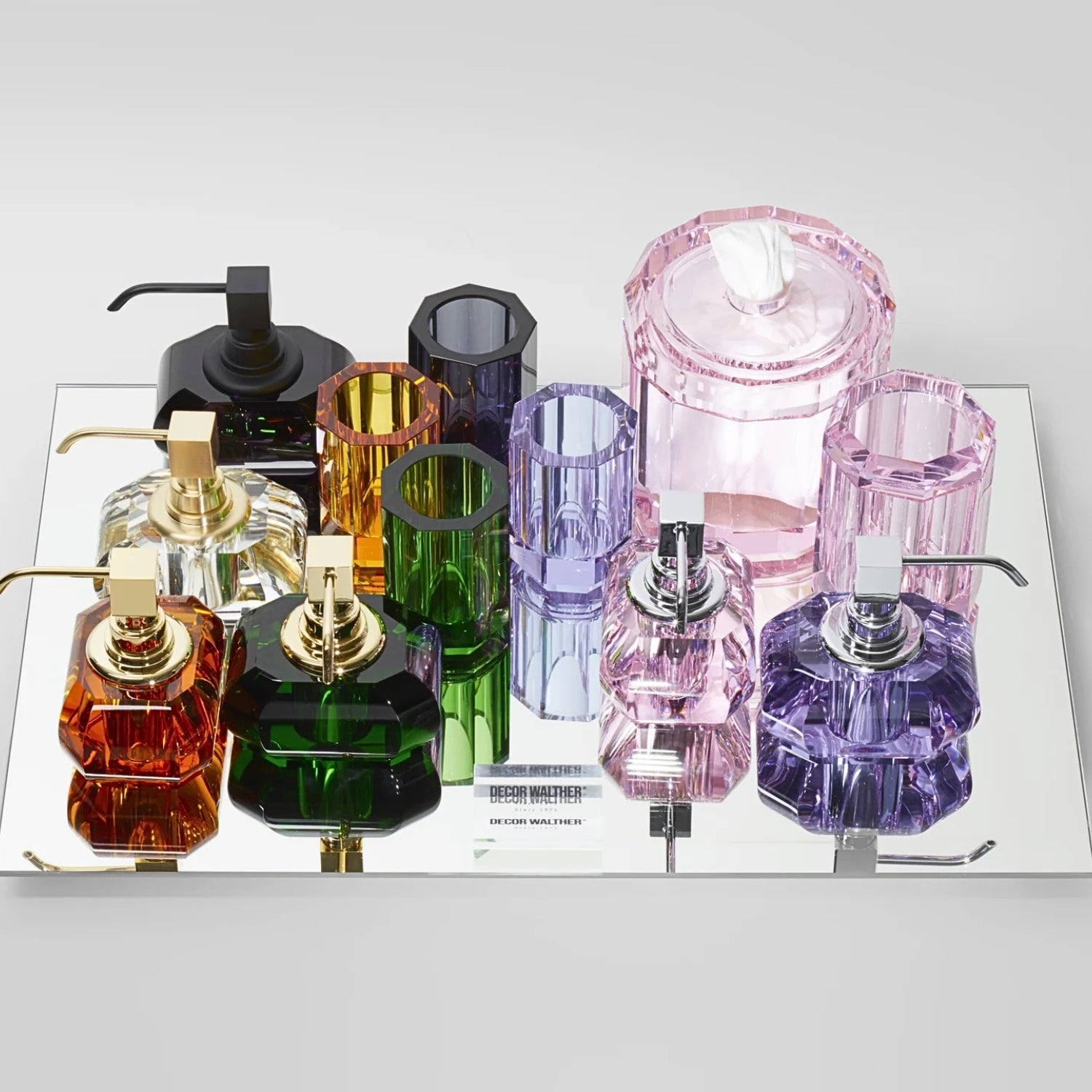 decor walther | KRISTALL collection | soap dispenser | violet + gold 24 carat