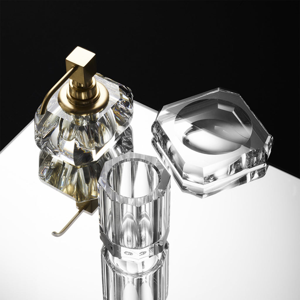 decor walther | KRISTALL collection | soap dispenser | clear + gold polished (24 carat)