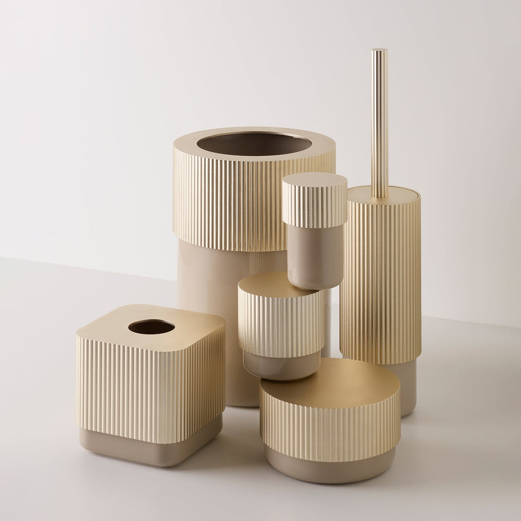 decor walther | OF.LINE series | toilet brush set | champagne + dune