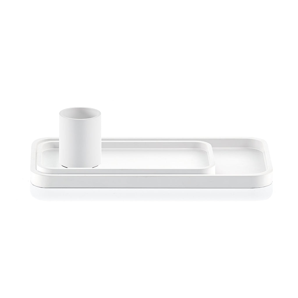 decor walther | STONE series | tumbler + toothbrush holder | white