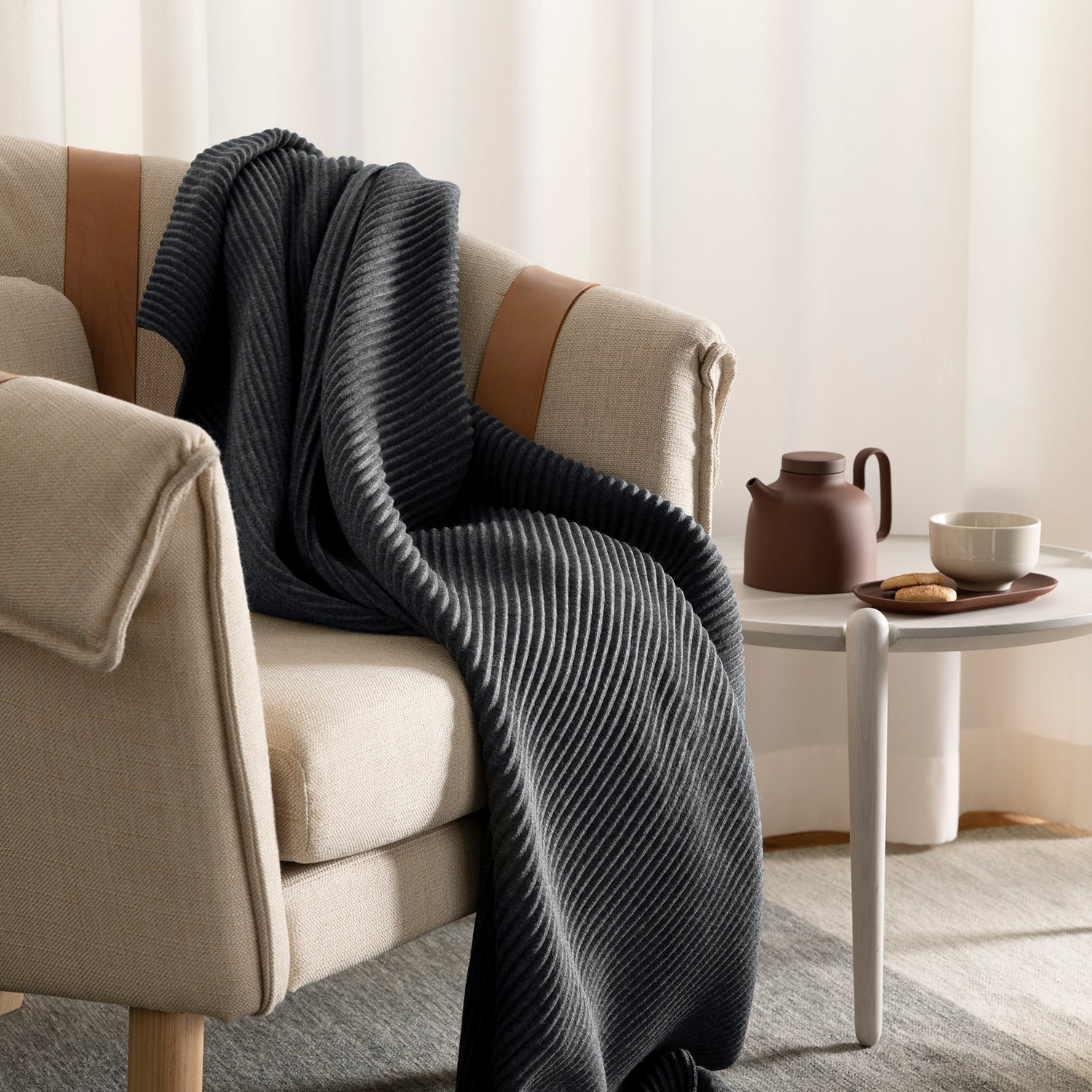 design house stockholm | pleece throw | dark grey