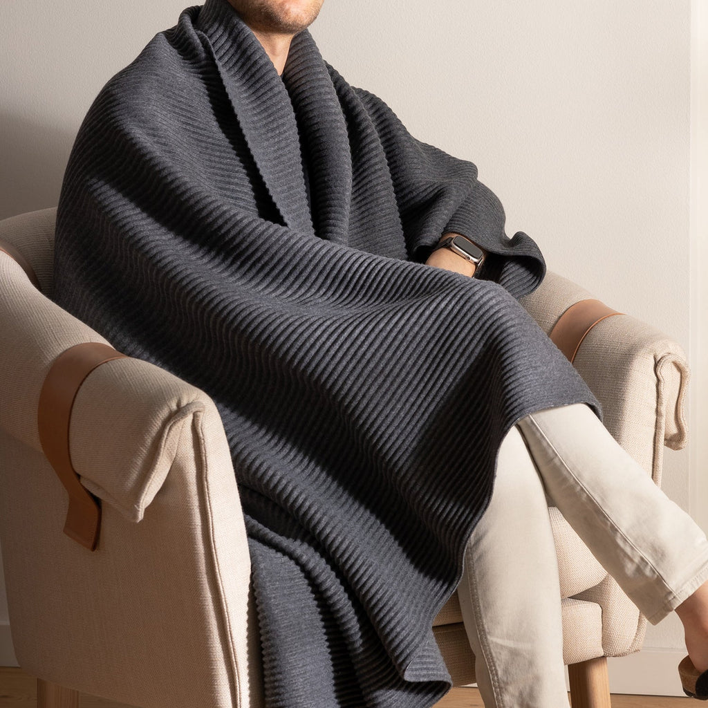 design house stockholm | pleece throw | dark grey