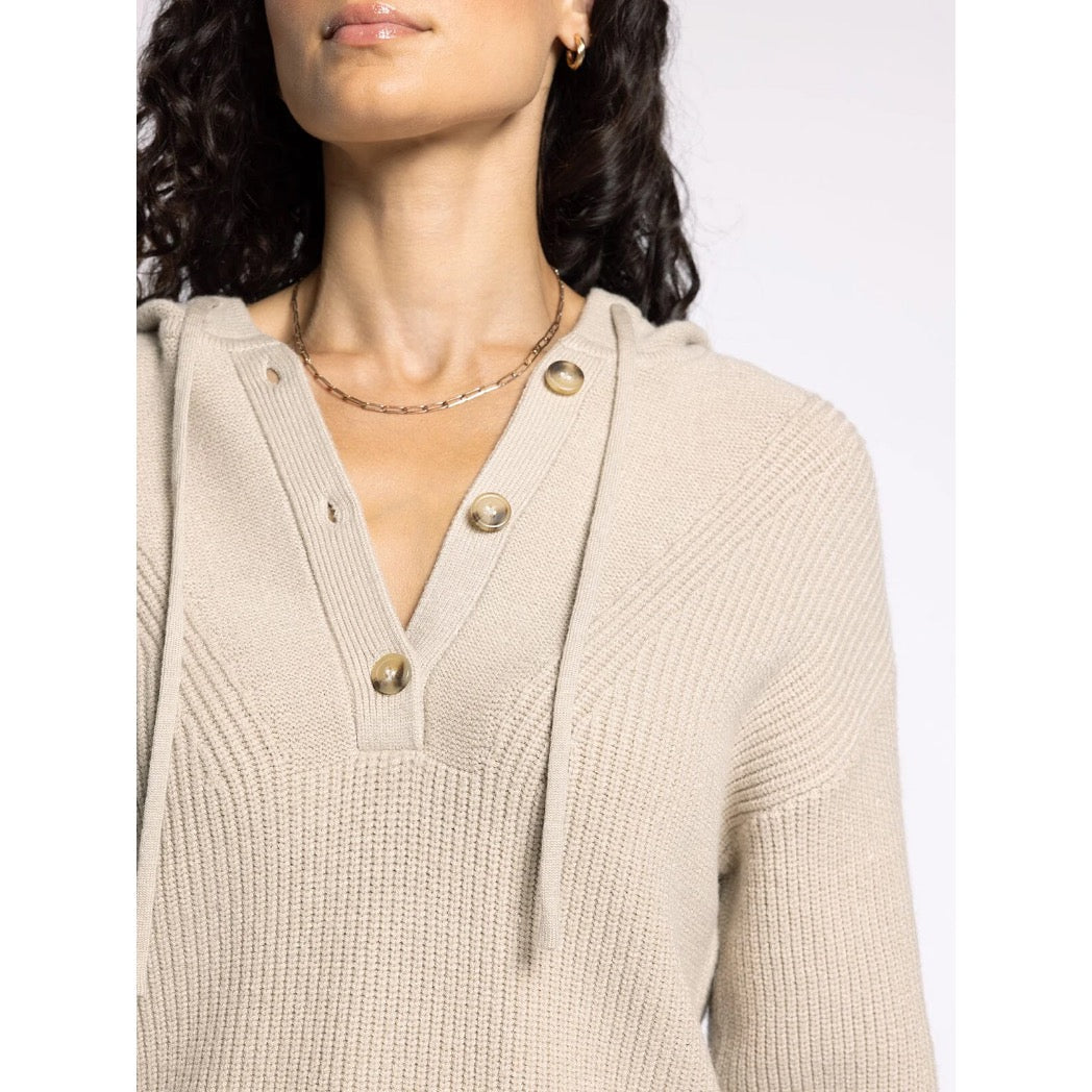 THREAD & SUPPLY - DOLLY SWEATER HOODED TOP | OXFORD TAN