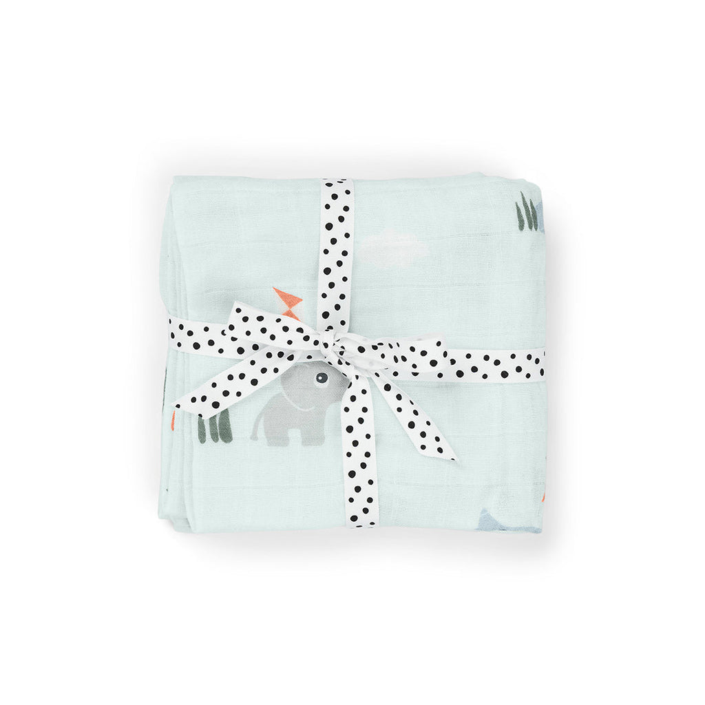 Done by Deer Burp Cloth 2 Pack - Playground Blue