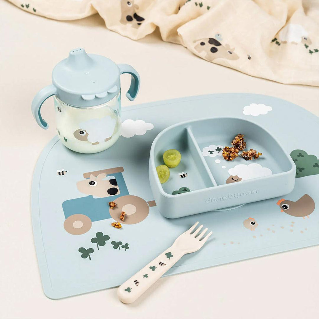 Done by Deer Learning Spout Cup - Tiny Farm Blue