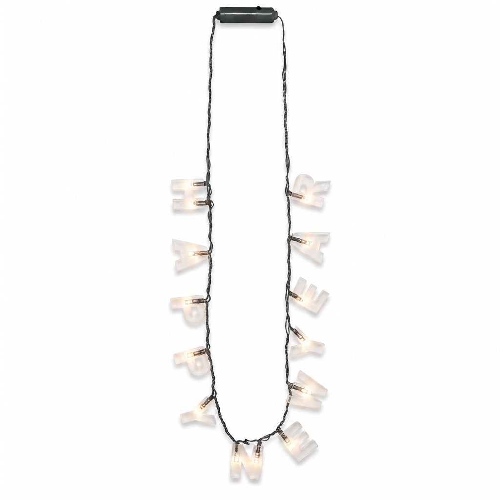 "Happy New Year" Light-Up Necklace - 36" Festive Wearable Accessory