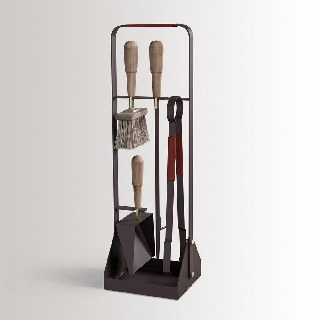 eldvarm | emma fire companion set with leather | havane