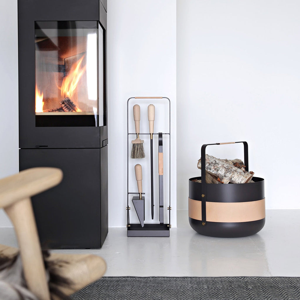 eldvarm | emma fire shovel + brush | classique beech - DC