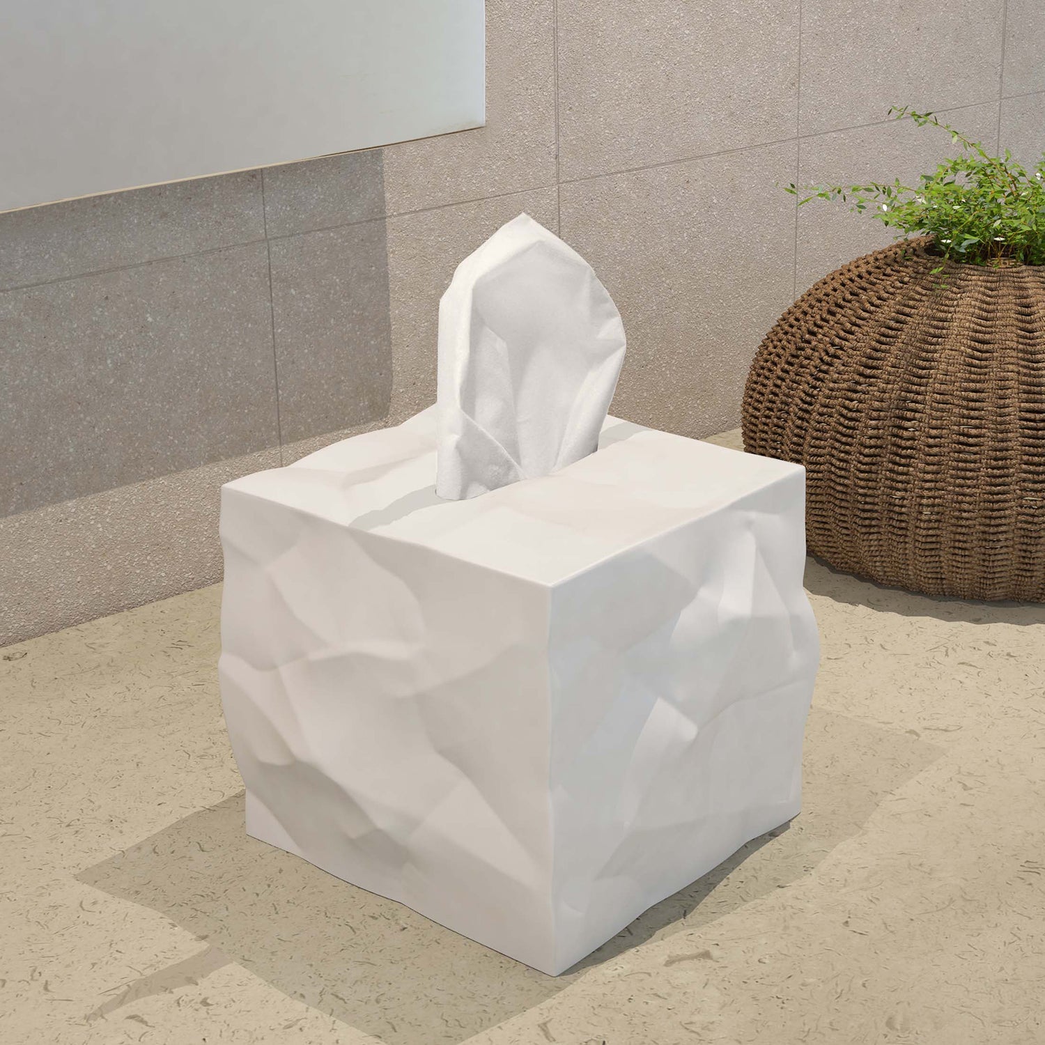essey | wipy cube tissue box | white - LC