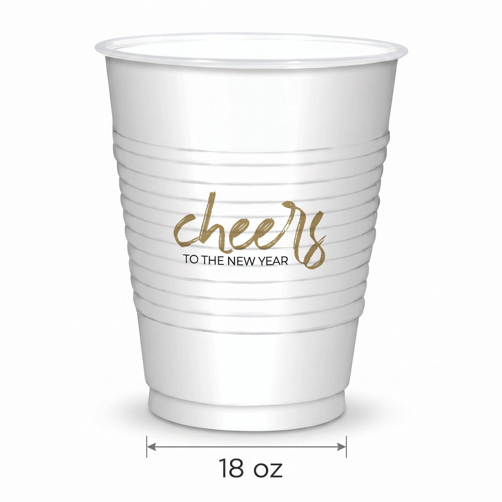 "Cheers To The New Year" 16oz Plastic Tumblers - 25 Pack