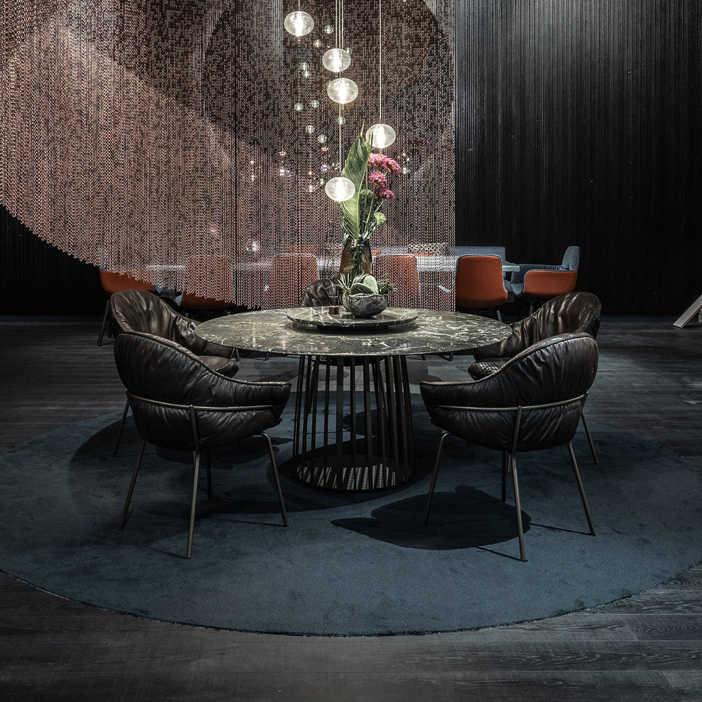 freifrau | marie armchair | opium santos leather + steel bronze glaze frame