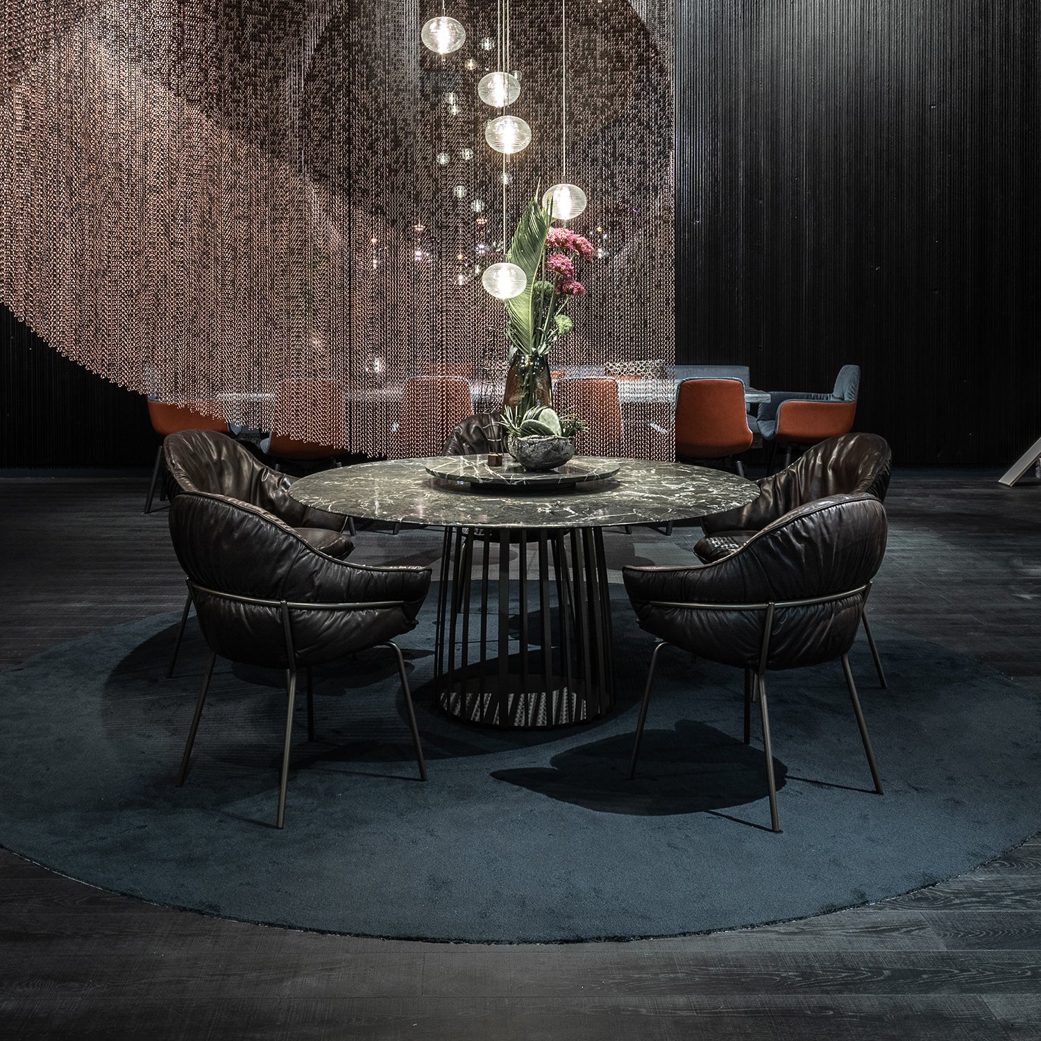 freifrau | marie armchair | opium santos leather + steel bronze glaze frame