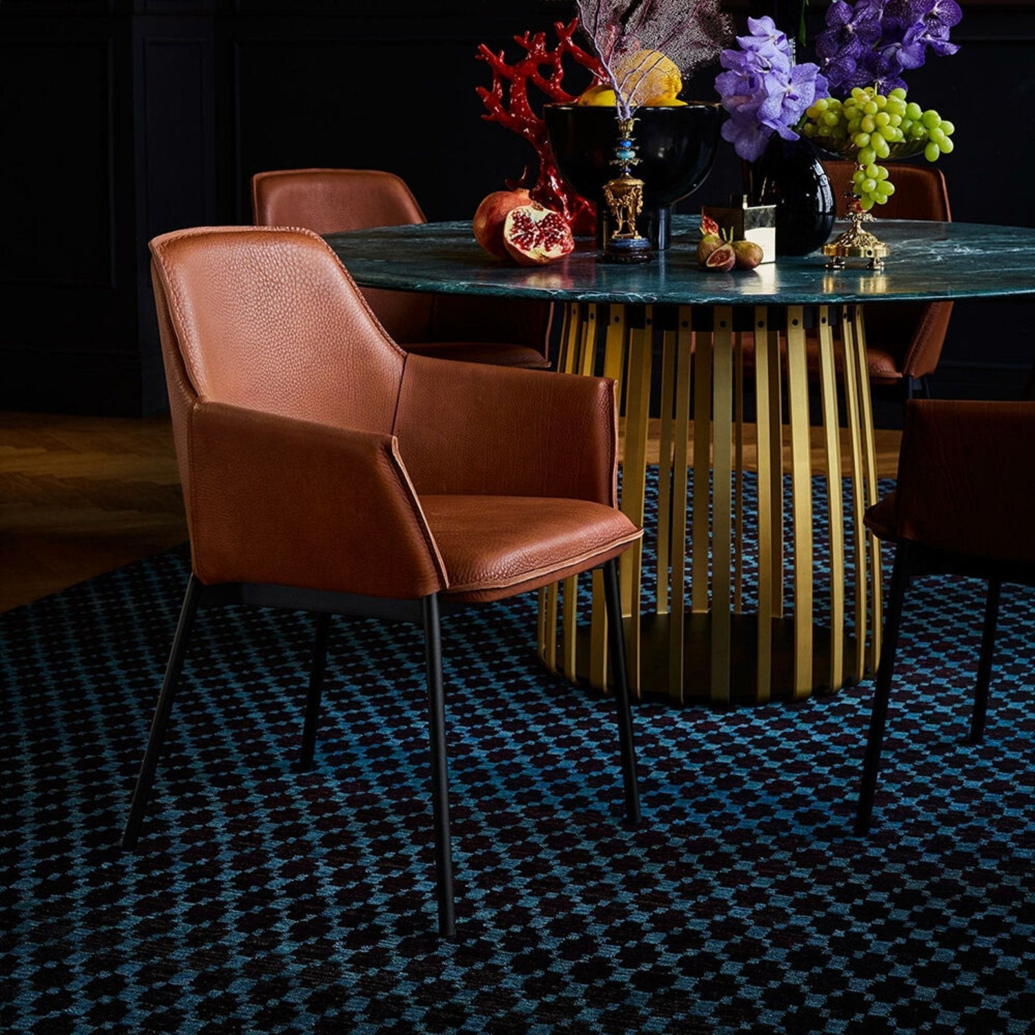 freifrau | grace armchair high | magnum cognac leather
