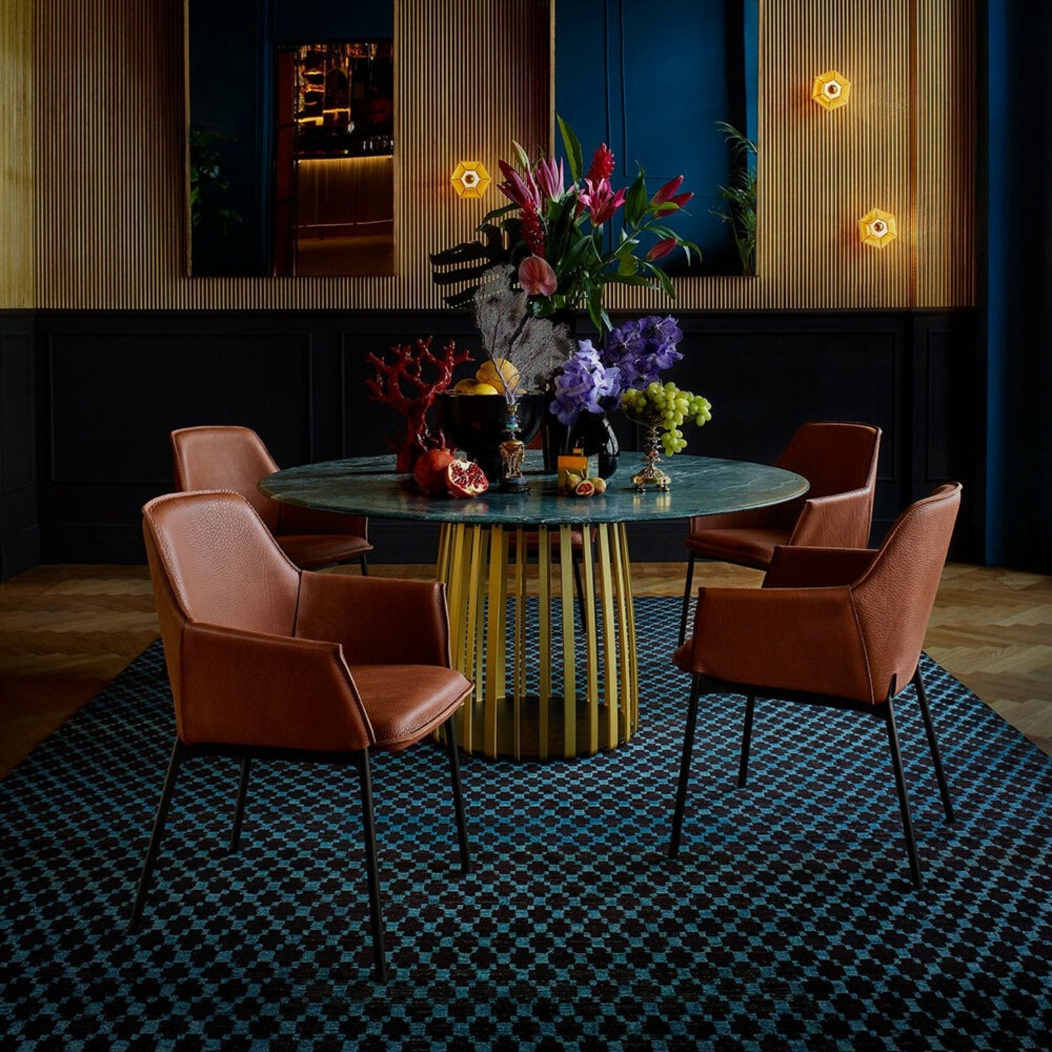 freifrau | grace armchair high | magnum cognac leather