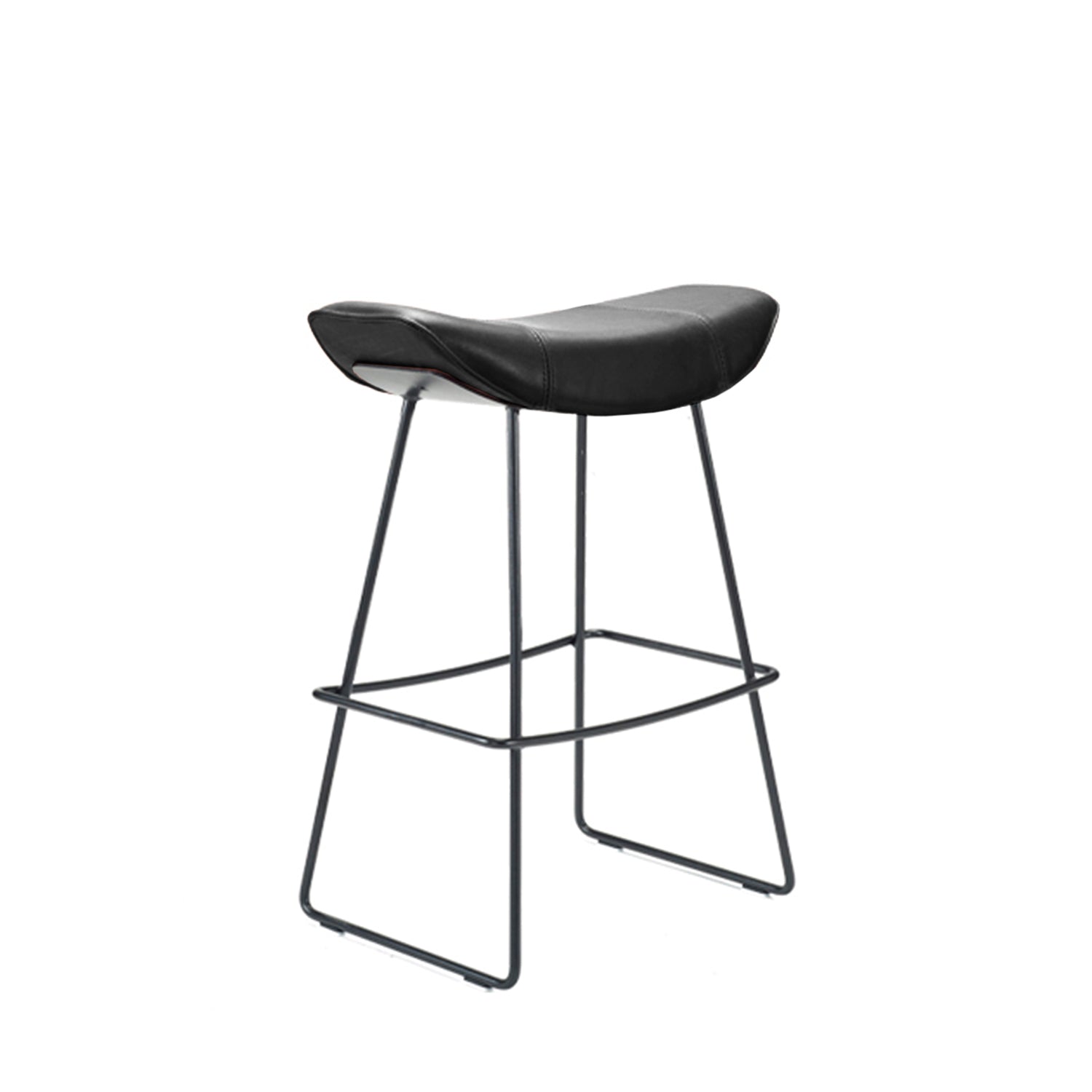 freifrau | kya kitchen stool 63cm | muscat cacao leather + steel bronze glaze wire frame - DC