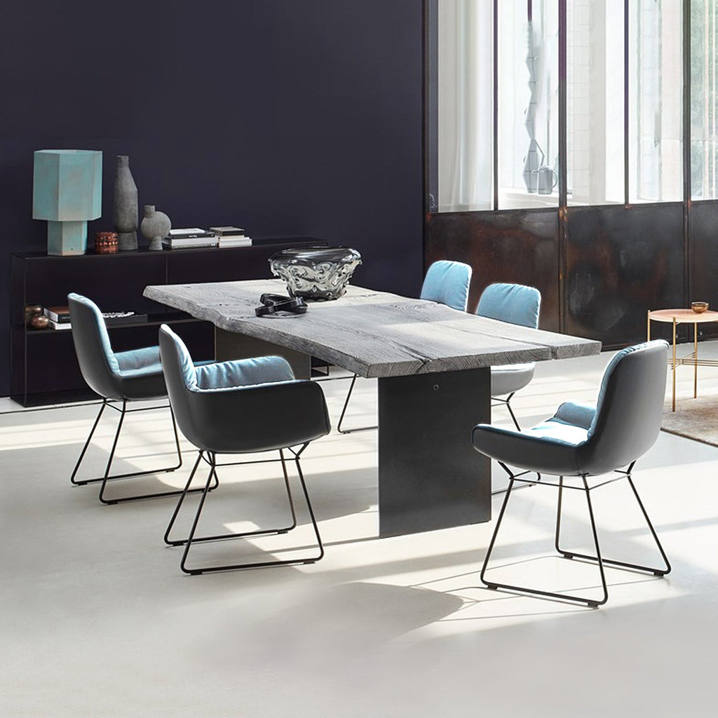 janua | sk 08 butterfly table | charburned oak grey shade + black base 260x100cm
