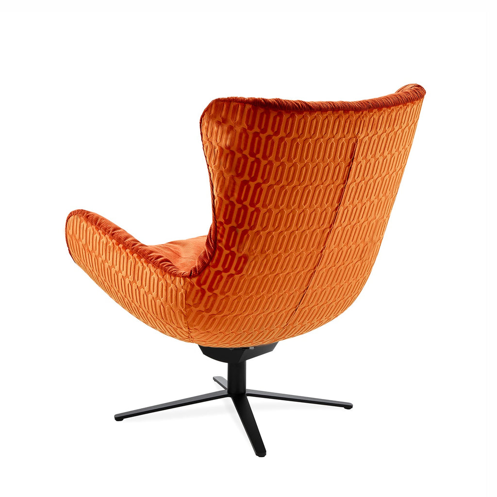 freifrau | leya wingback chair | x-base frame with tilt | en-vogue - riga chaudron + lelievre tangerine