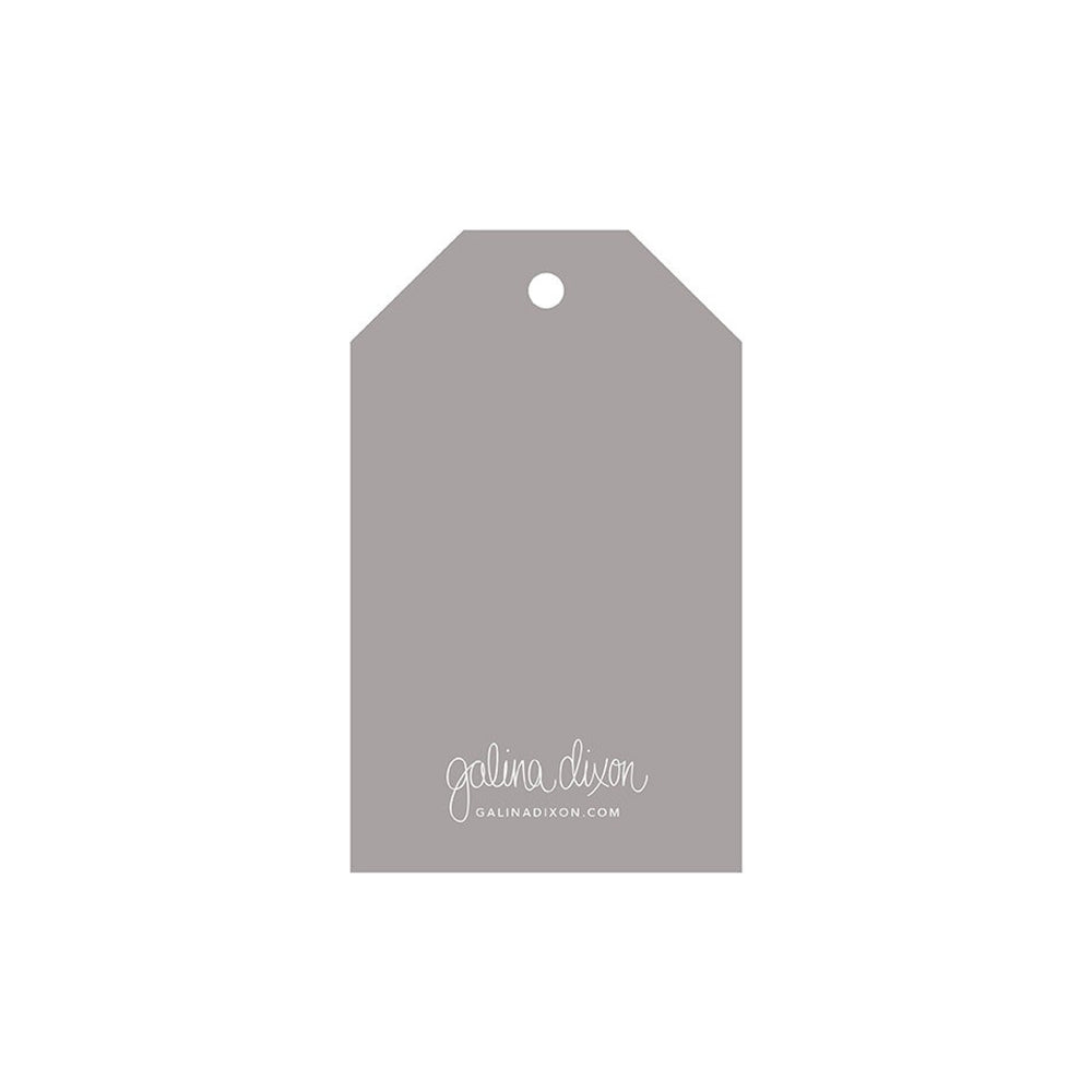 galina dixon | gift tag | merry christmas grey + white text - seasonal