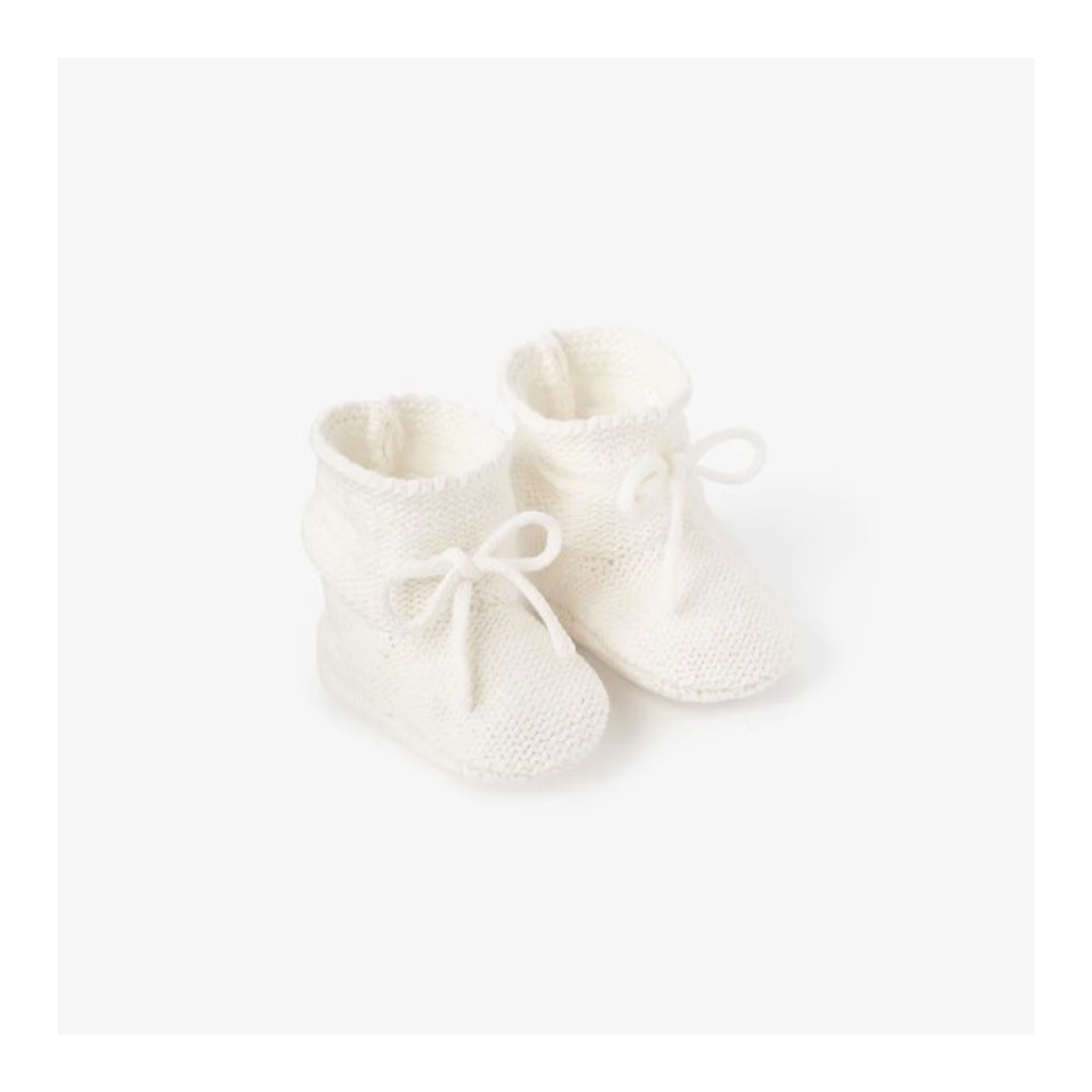 White Garter Knit Baby Booties