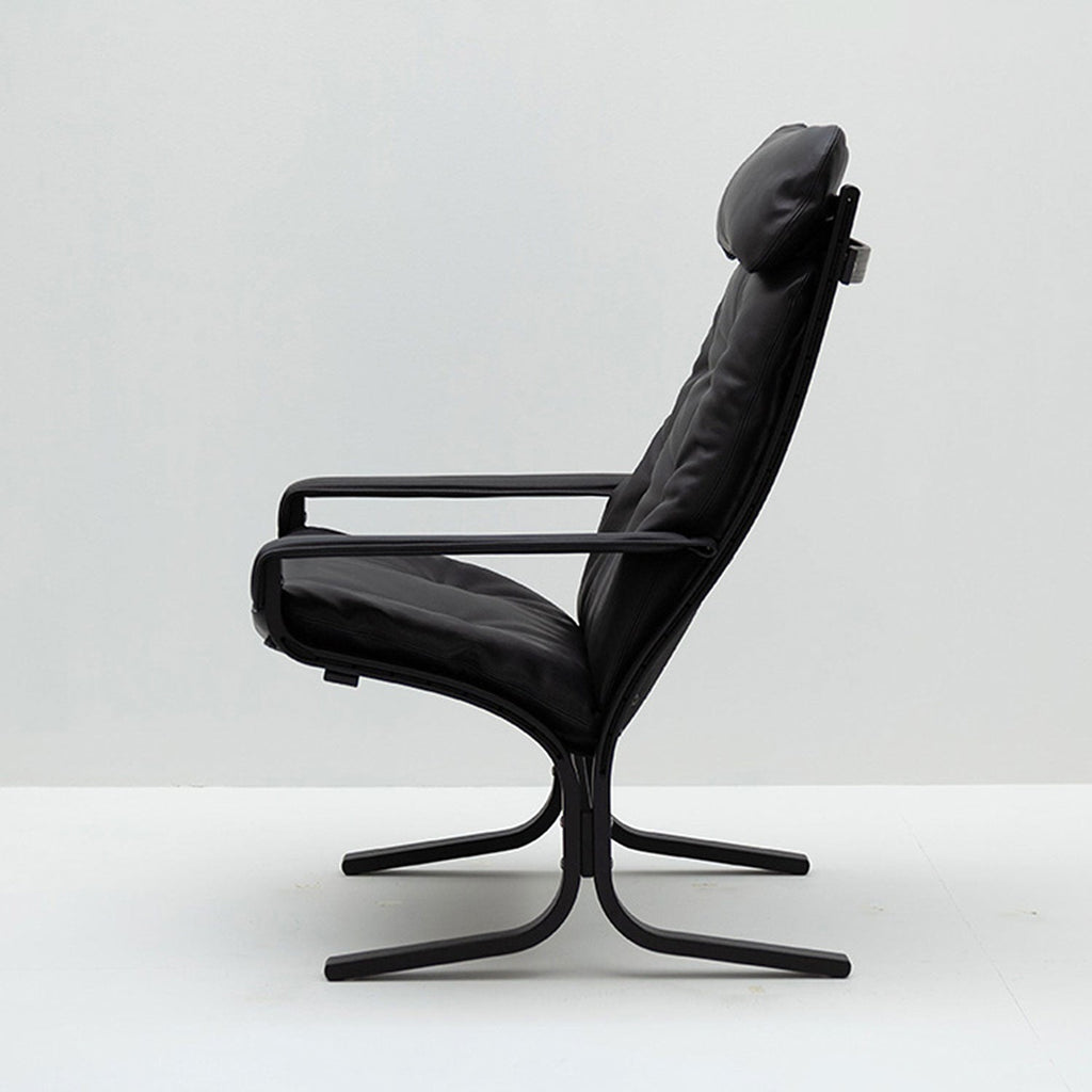 hjelle | siesta classic 301 chair | high back with arms | black oak + hemsen HA19 leather