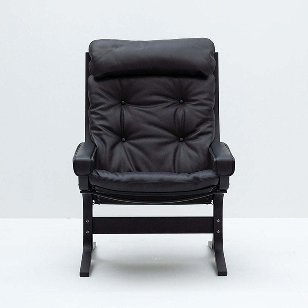hjelle | siesta classic 301 chair | high back with arms | black oak + hemsen HA19 leather