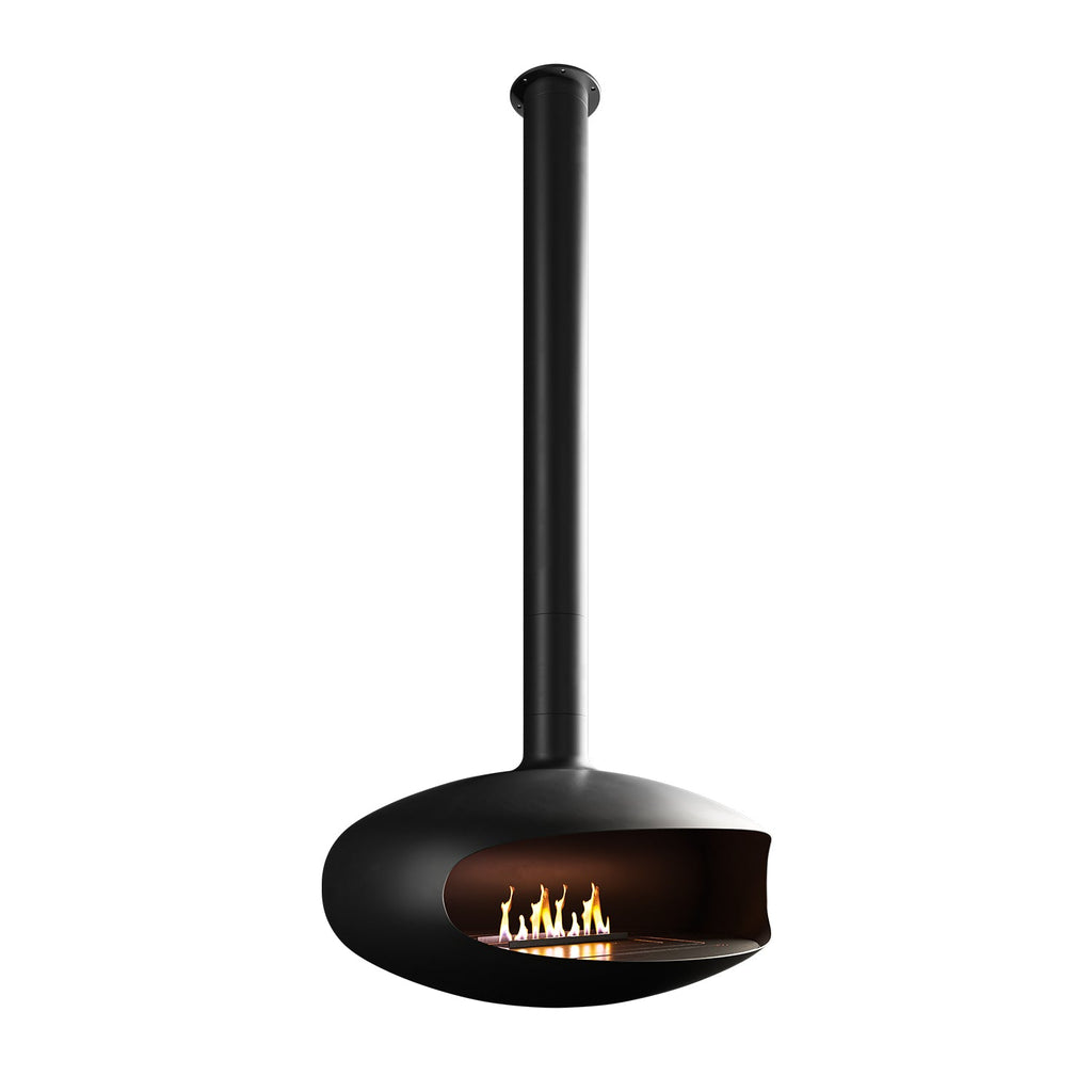 icon fires | the iconic 900 hanging fireplace | matte black