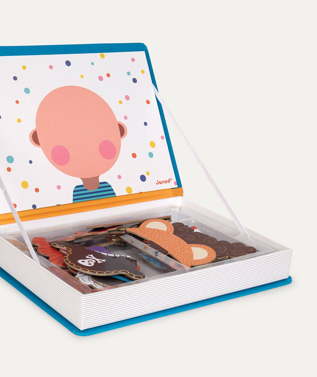 Janod Magnetibook Educational Toy - Boy's Crazy Faces