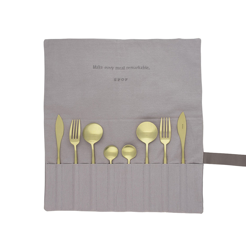 krof | collection no.1 | 24 piece cutlery set | brushed silver