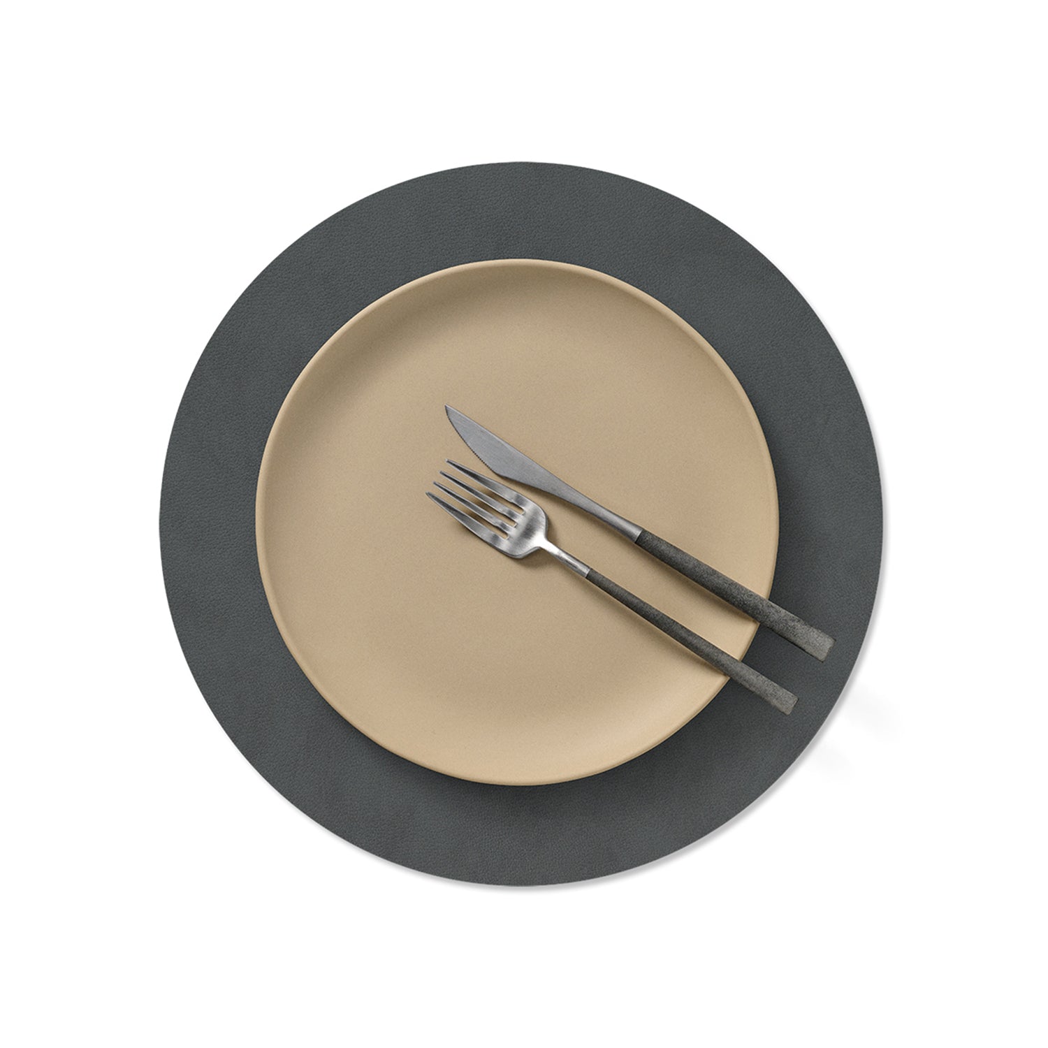lind dna | table mat | circle medium | nupo anthracite