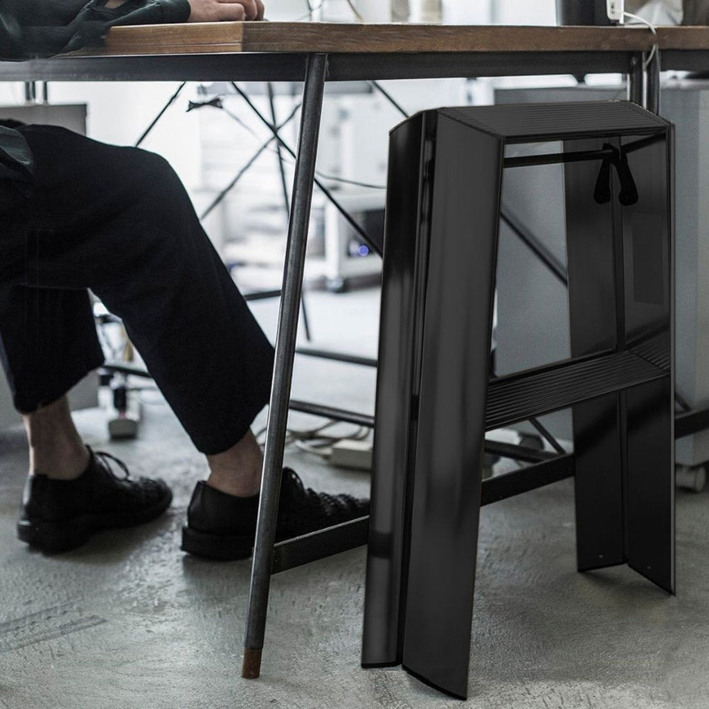 hasegawa | lucano 2 step ladder | black