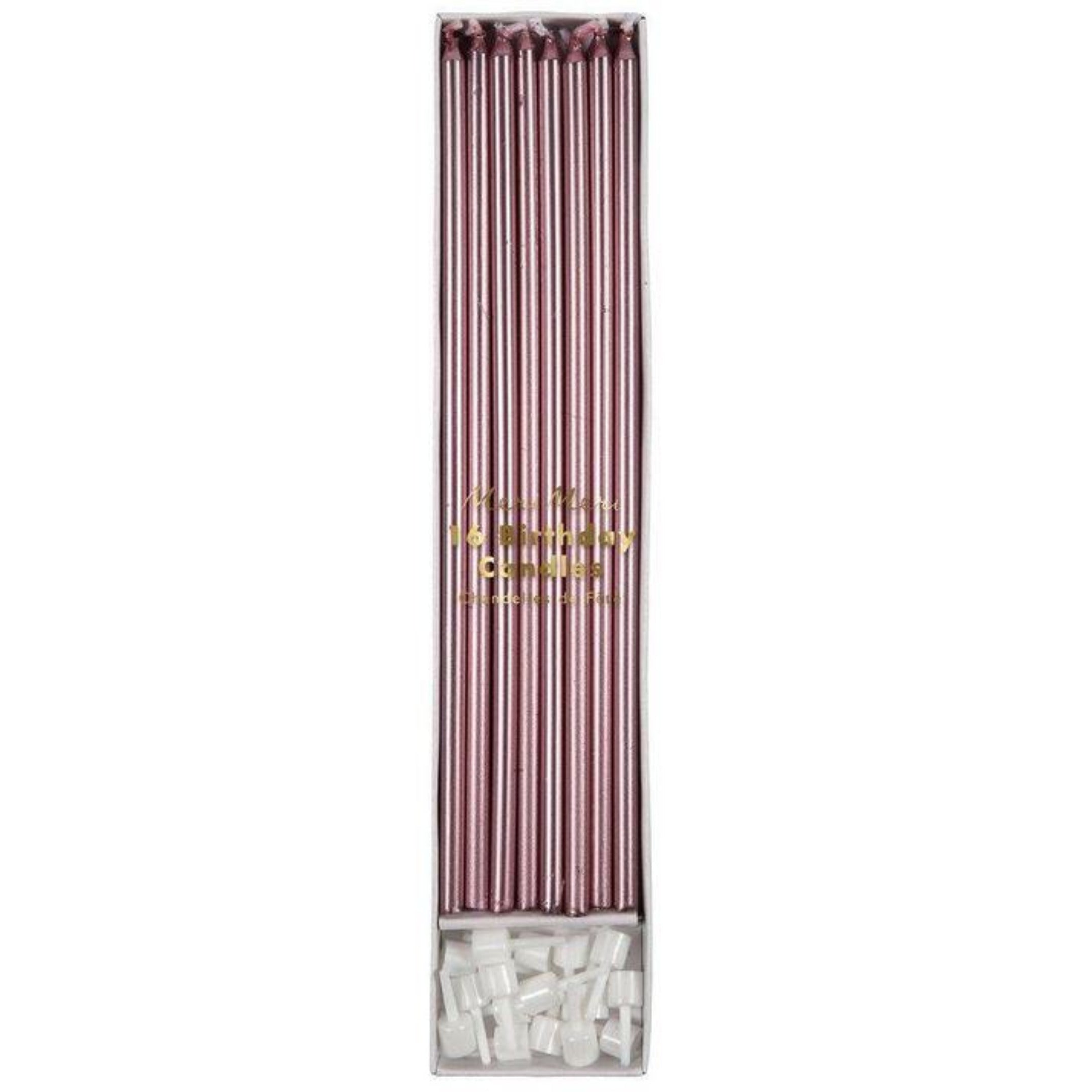 Metallic Pink Tall Candles