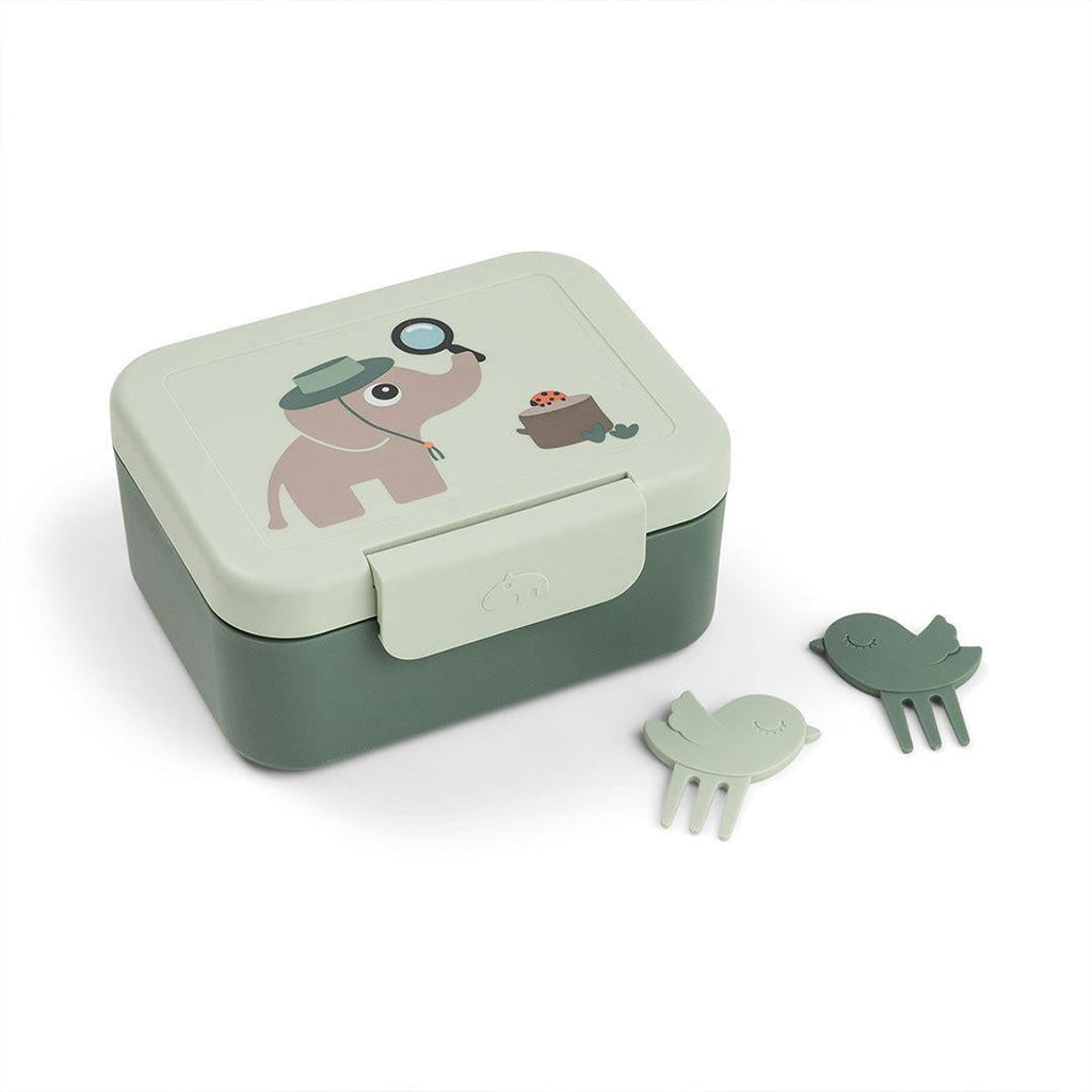 Done by Deer Tiny Lunch Box With Snack Picks - Tiny Trails Green