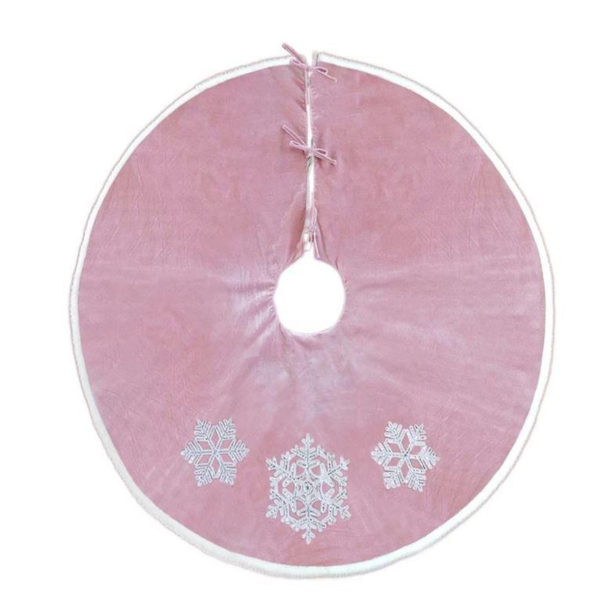 Dusty Rose Snowflake Tree Skirt