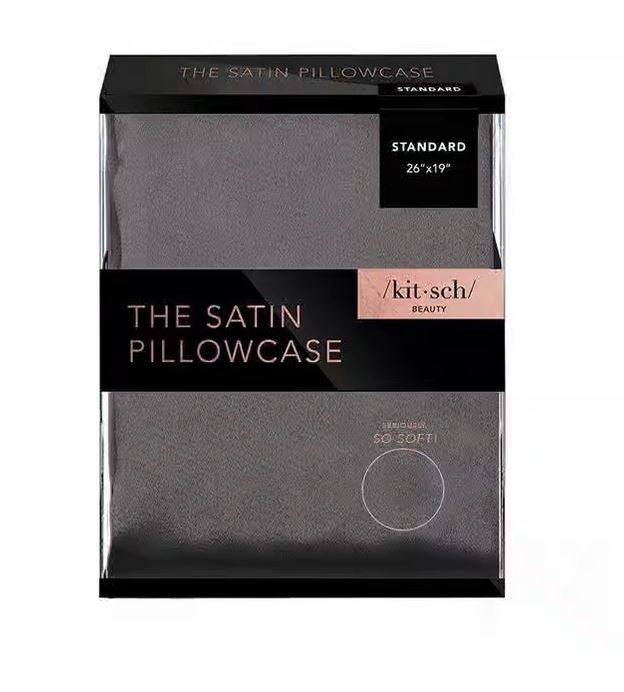 Satin Pillowcase in Charcoal/Ivory/Black