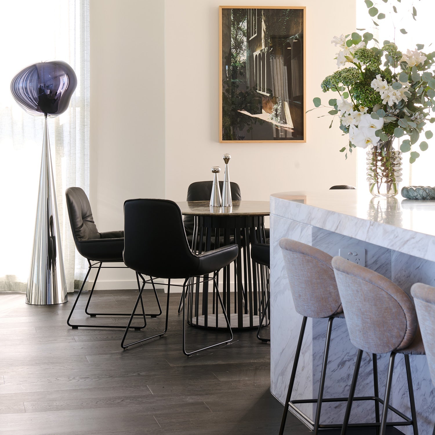 freifrau | ona kitchen stool 65cm | maple 732 + steel bronze glaze frame