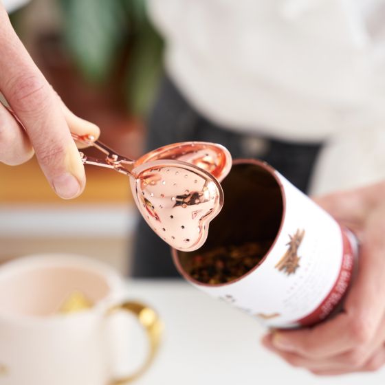 Rose Gold Heart Tea Infuser by Pinky Up